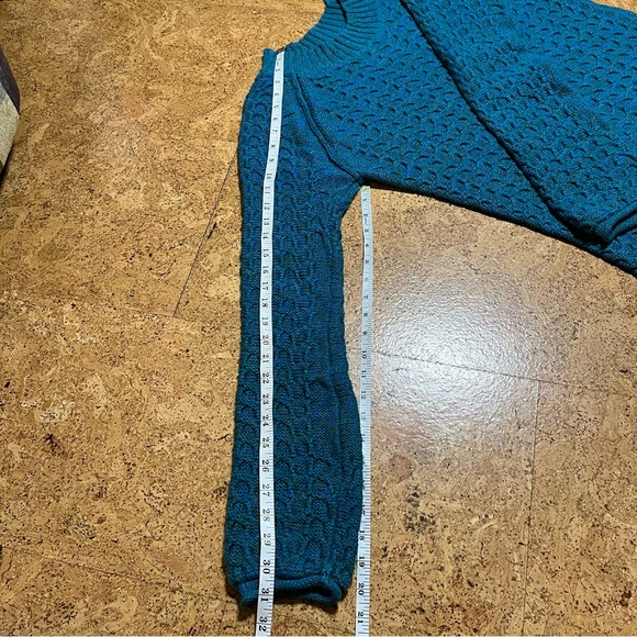 Sundance Cotton Silk Blend Teal & Green Marled Textured Knit Sweater Sz L - Picture 11 of 11
